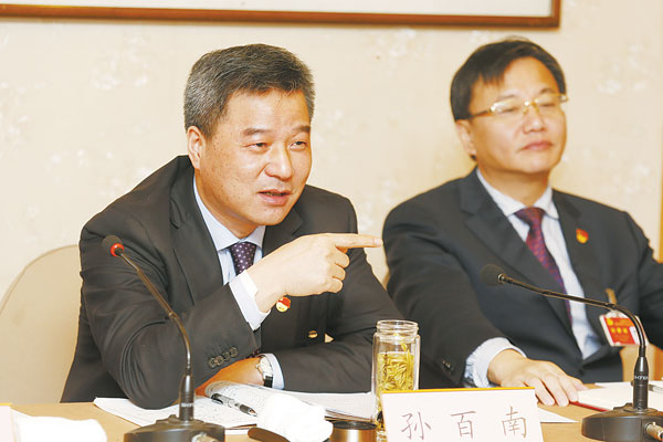 孙百南参加第五代表团审议